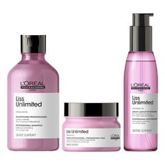 L’Oreal Professionnel Liss Unlimited Shampoo 300ml, Hair Mask 250gm and Hair Serum 125ml Combo L’Oreal Professionnel Liss Unlimited Shampoo 300ml, Hair Mask 250gm and Hair Serum 125ml Combo
