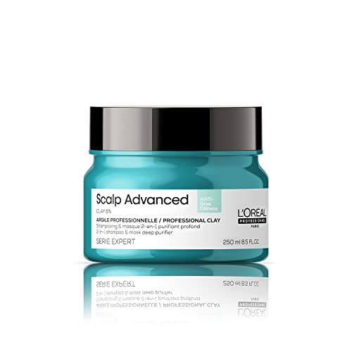 L’Oréal Professionnel Scalp Advanced Anti-Oiliness 2-In-1 Deep Purifier Clay | For Oily Scalp | With 3% AHA (250 Gm).