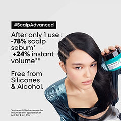 L’Oréal Professionnel Scalp Advanced Anti-Oiliness 2-In-1 Deep Purifier Clay | For Oily Scalp | With 3% AHA (250 Gm). L’Oréal Professionnel Scalp Advanced Anti-Oiliness 2-In-1 Deep Purifier Clay | For Oily Scalp | With 3% AHA (250 Gm).