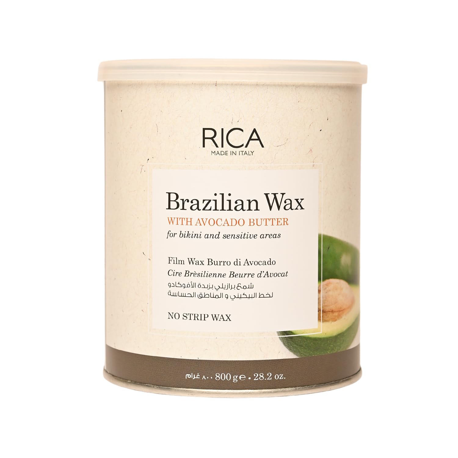 Rica Brazilian Wax with Avocado Butter - 800ml - 8021515002084 - Product Front Rica Brazilian Wax with Avocado Butter - 800ml - 8021515002084 - Product Front