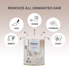 Raaga Professional Liposoluble Body Wax | White Chocolate (Contains Imported Ingredient) | Dermatologically Tested, Colophony Free | For Dry Skin (800 ml) Raaga Professional Liposoluble Body Wax | White Chocolate (Contains Imported Ingredient) | Dermatologically Tested, Colophony Free | For Dry Skin (800 ml)