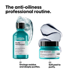 L’Oréal Professionnel Scalp Advanced Anti-Oiliness Dermo-Purifier Shampoo 300ml | For Oily Scalps | Purifies the Scalp Deeply with 3% AHA | For Men & Women L’Oréal Professionnel Scalp Advanced Anti-Oiliness Dermo-Purifier Shampoo 300ml | For Oily Scalps | Purifies the Scalp Deeply with 3% AHA | For Men & Women
