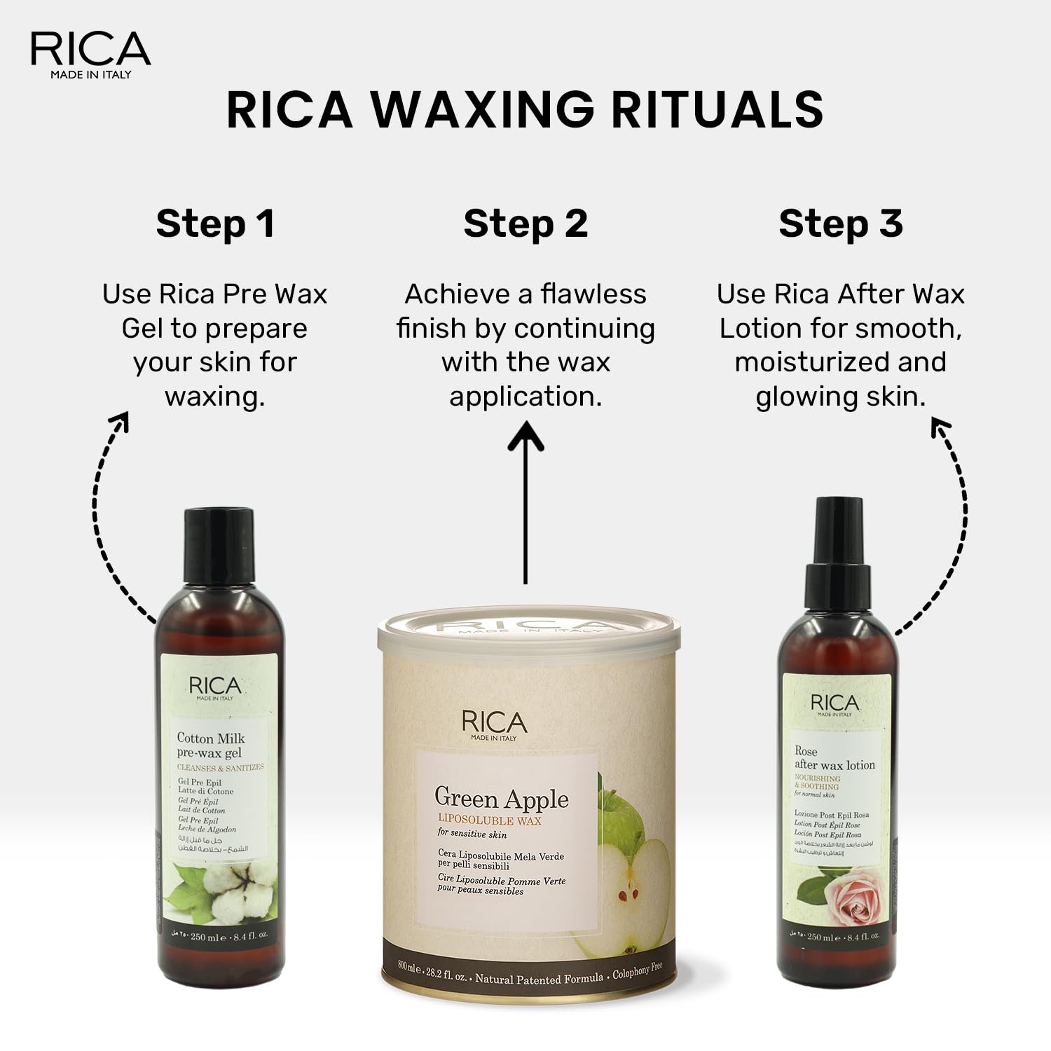 Rica Green Apple wax for sensitive skin, 800 ML - 8021515000325 - Rica Waxing Rituals Rica Green Apple wax for sensitive skin, 800 ML - 8021515000325 - Rica Waxing Rituals