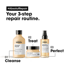 L’Oreal Professionnel Absolut Repair Shampoo 300ml, Hair Mask 250gm & Hair Serum 90ml L’Oreal Professionnel Absolut Repair Shampoo 300ml, Hair Mask 250gm & Hair Serum 90ml