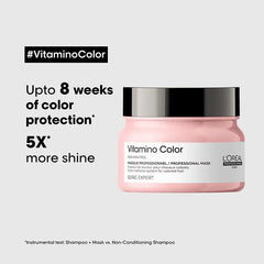 Loreal Professional Resveratrol Vitamino Color Mask 250ml - 8901526509195 - Up to 8 weeks of color protection, 5X More shine Loreal Professional Resveratrol Vitamino Color Mask 250ml - 8901526509195 - Up to 8 weeks of color protection, 5X More shine