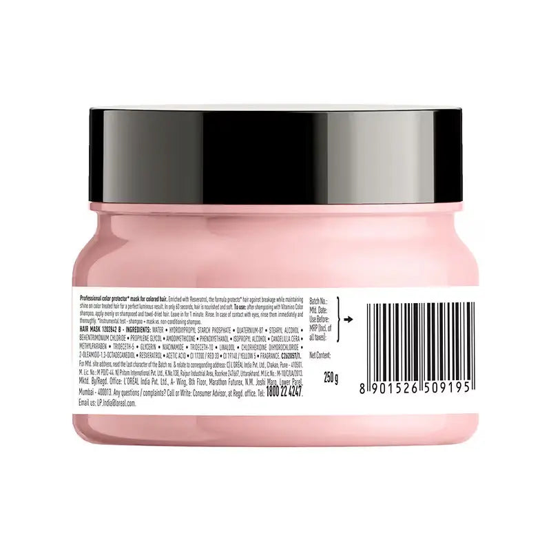 Loreal Professional Resveratrol Vitamino Color Mask 250ml - 8901526509195 - Product Back Loreal Professional Resveratrol Vitamino Color Mask 250ml - 8901526509195 - Product Back