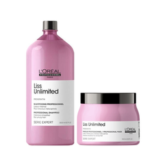 Loreal Professional Liss Unlimited Prokeration Shampoo 1500ml + Masque 500ml Combo Loreal Professional Liss Unlimited Prokeration Shampoo 1500ml + Masque 500ml Combo