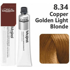 Loreal Majirel Hair Color 50G 8.34 Copper Golden Light Blonde + Oxidant 1000Ml Combo Loreal Majirel Hair Color 50G 8.34 Copper Golden Light Blonde + Oxidant 1000Ml Combo