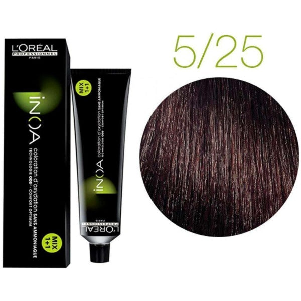 Loreal Inoa Hair Color 60G 5.25 Light Mahogany Brown +Developer 1000ml Combo Loreal Inoa Hair Color 60G 5.25 Light Mahogany Brown +Developer 1000ml Combo