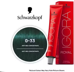 Schwarzkopf Igora Hair Color 60ml 0-33 Anti Red Concetrate + Developer 20 Vol Combo Schwarzkopf Igora Hair Color 60ml 0-33 Anti Red Concetrate + Developer 20 Vol Combo