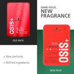Schwarzkopf Professional OSiS+ Mess Up Hair Styling Matte Paste | Easy to apply and Wash | Medium Hold | Dry and Non-Greasy | Matte finish| 100 ml Schwarzkopf Professional OSiS+ Mess Up Hair Styling Matte Paste | Easy to apply and Wash | Medium Hold | Dry and Non-Greasy | Matte finish| 100 ml