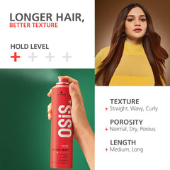Schwarzkopf Professional OSiS+ Texture Craft Dry Texture Hair Styling Spray Mist I Non Crispy Hair With a Natural Shine I Flexible hold | 300 ml Schwarzkopf Professional OSiS+ Texture Craft Dry Texture Hair Styling Spray Mist I Non Crispy Hair With a Natural Shine I Flexible hold | 300 ml
