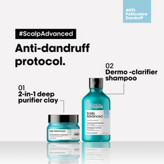 L’Oréal Professionnel Scalp Advanced Anti-Dandruff Dermo-Clarifier Shampoo, 300ml L’Oréal Professionnel Scalp Advanced Anti-Dandruff Dermo-Clarifier Shampoo, 300ml