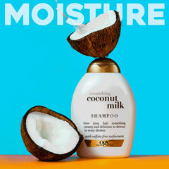 OGX Nourishing + Coconut Milk Nourishing Moisturizing Shampoo | Strong & Healthy Growth Hair, Coconut Milk, Coconut Oil & Egg White Protein Paraben Sulfate Free 385ml