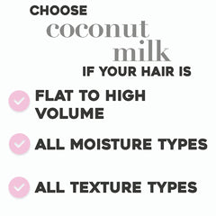 OGX Nourishing + Coconut Milk Nourishing Moisturizing Shampoo | Strong & Healthy Growth Hair, Coconut Milk, Coconut Oil & Egg White Protein Paraben Sulfate Free 385ml