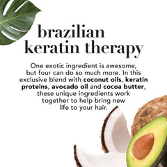 OGX Ever Straightening Brazilian Keratin Smooth Shampoo With Coconut Oil, Keratin Proteins, Avocado Oil & Cocoa Butter,Sulphate Free Surfactants, Paraben Free 385ml