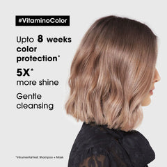 L'Oréal Professionnel Vitamino Color Shampoo For Coloured Hair, 300ML - 8901526509225 - Up to 8 Weeks of Color Protection, 5X More Shine, Gentle Cleansing