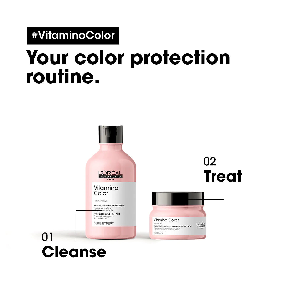 L'Oréal Professionnel Vitamino Color Shampoo For Coloured Hair, 300ML - 8901526509225 - 2 step color protection routine with Vitamino Color Protection Range