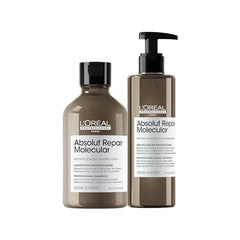 L'Oréal Professionnel Absolut Repair Molecular Sulfate-Free Deep Repairing Shampoo & Rinse-Off Serum Combo for Damaged Hair