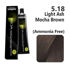 Loreal Inoa Ammonia Free Hair Color 60G 5.18 Light Ash Mocha Brown