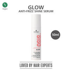 Schwarzkopf Professional OSiS+ Glow Anti-Frizz Shine Serum I for Frizz Reduction and Shine | Vegan | Leave-In Hair serum | Silicon free | 50ml