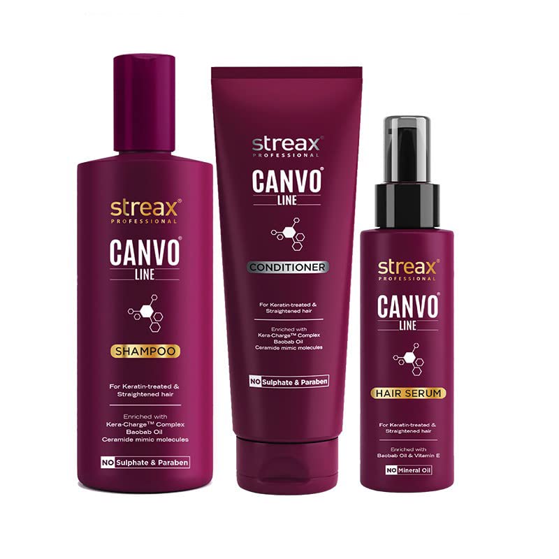 Streax Canvoline Shampoo 300ml + Conditioner 240ml + Serum 100ml Combo