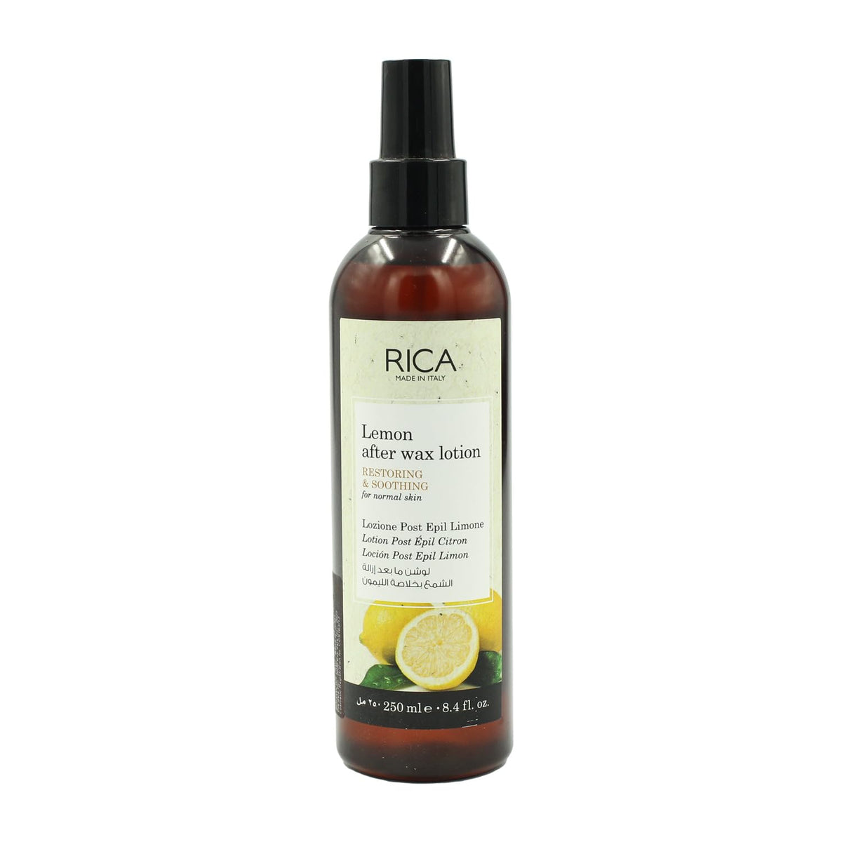 Rica Lemon After Wax Lotion for Normal Skin with Sun flower Oil, Jojoba Oil & Vitamin E - 250ml