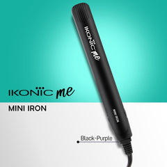 Ikonic Mini Hair Straightener,Slim Ceramic Mini Floating Plates, Ideal for Small Hair and Bangs, Quick Styling, Light-weight and travel friendly, Instant Heat Technology,Black & Purple with 1 Year Warranty