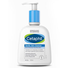 Cetaphil Gentle Skin Cleanser, 250ml | for Dry to Normal, Sensitive Skin, Hydrating Face Wash with Niacinamide,Vitamin B5| Dermatologist Recommended| Paraben, Sulphate Free