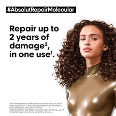 L'Oréal Professionnel Absolut Repair Molecular Sulfate-Free Deep Repairing Shampoo, Rinse-Off Serum & Leave-In Mask Combo for Damaged Hair