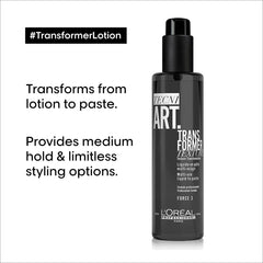 L'Oreal Professionnel Transformer Lotion, 150ml | Smooths & Protects| Adds Texture and Definition| Provides Heat Protection with Medium Hold | All Hair Types