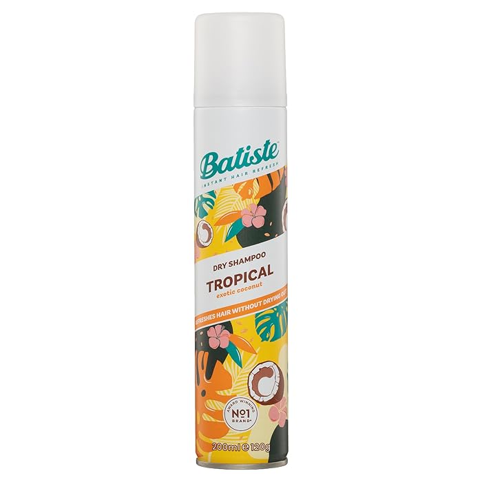 Batiste Instant Hair Refresh Dry Shampoo Tropical Fragrance, Absorb Oil Between Washes, Waterless Shampoo - 200 ml