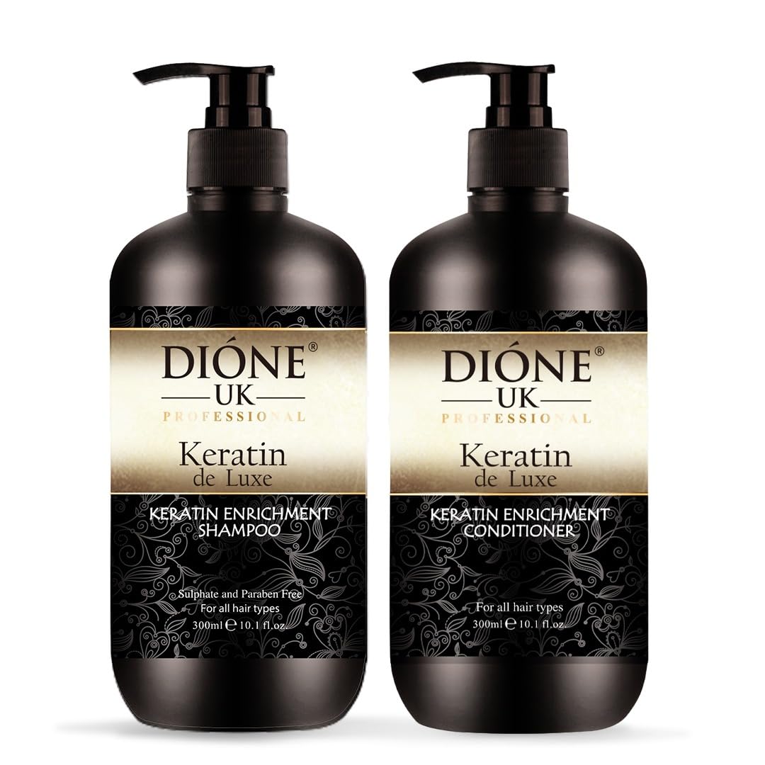 Dione UK Keratin Enrichment Hair Shampoo and Conditioner, (300ml + 300ml)