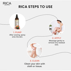 Rica Opuntia Oil After Wax Lotion for Sensitive skin with Sun flower Oil, Jojoba Oil & Vitamin E - 250ml