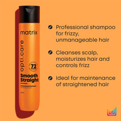 Matrix Opti.Care Professional Shampoo for ANTI-FRIZZ Shampoo | For Salon Smooth, Straight hair | with Shea Butter (1000ml)