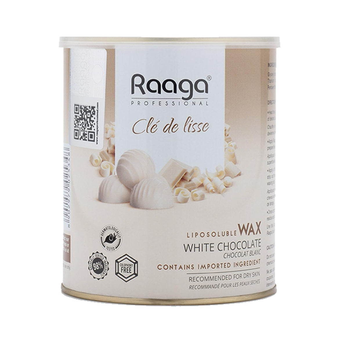 Raaga Professional Liposoluble Body Wax | White Chocolate (Contains Imported Ingredient) | Dermatologically Tested, Colophony Free | For Dry Skin (800 ml)