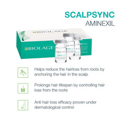 BIOLAGE Scalpsync Aminexil Hair treatment|Hair Strength for Hairfall (10X6ml)| For Men & Women