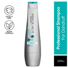 Biolage Professional Scalppure Anti-Dandruff Shampoo, 400ml | Removes Visible Flakes from 1st Use, Enriched with Bergamot, Shampoo for Men and Women, Deep Scalp Treatment, Vegan & Cruelty-Free