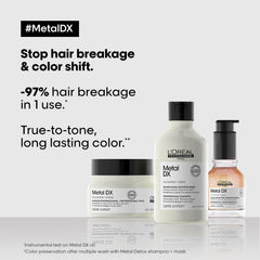 L'Oreal Professionnel Metal Dx Shampoo & Hair Mask Combo (300ml + 250gm) | Anti Metal & Sulfate Free Shampoo & Mask for Shinier Hair