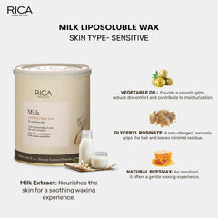 Rica Milk Liposoluble Wax for Sensitive Skin, 800ml