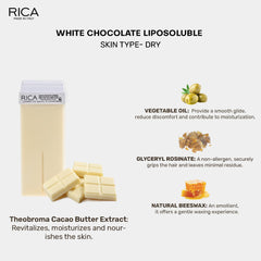 Rica White Chocolate Liposoluble Soft Wax Refill Roll-on Cartridge for Full Body Waxing Hair Removal Cream for women (100ml)