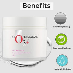 O3+ D-Tan Pack for Instant Skin Brightening and Lightening De Tan Removal Suitable for All Skin Types, 300g