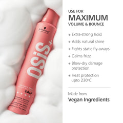 Schwarzkopf Professional OSiS+ Grip Extra Strong Hair Styling Mousse I For Volume and Natural Shine | Frizz Control | Extra strong Hold | 200 ml