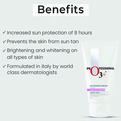 O3+ Whitening Face Cream SPF 30 Sunscreen for Skin Brightening, UVA UVB & Sun Tan Protection, 50g