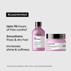 Loreal Professional Liss Unlimited Prokeration Shampoo 300ml + Masque 250ml Combo