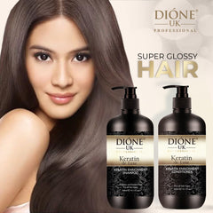 Dione UK Keratin Enrichment Hair Shampoo and Conditioner, (300ml + 300ml)