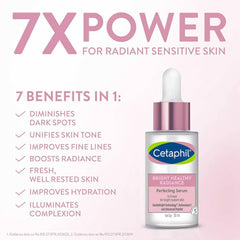 Cetaphil Bright Healthy Radiance Brightening |Glow Serum | 30ml | GentleBright Technology™ with Antioxidant C and Advanced Peptide | Removes Dark Spots & Dullness