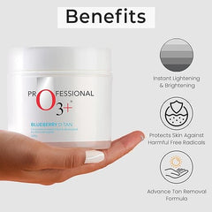 O3+ Blueberry De Tan with Natural Extracts for Tan Removal & Sun Damage Protection Ideal for Dry Skin (D Tan, 300 g)