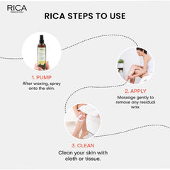 Rica Lemon After Wax Lotion for Normal Skin with Sun flower Oil, Jojoba Oil & Vitamin E - 250ml