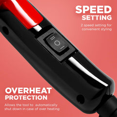 Ikonic Mini Speedy Hair dryer-Red| 1000W |Lightweight|Foldable Handle |Travel Friendly